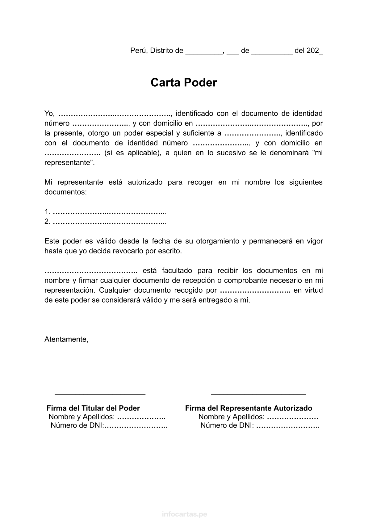 ᐅ Carta Poder para Recoger Documentos » Online, Word, PDF
